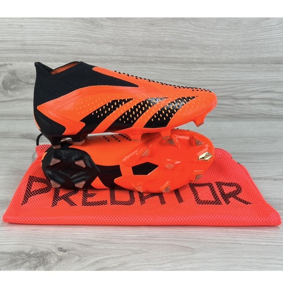Adidas Predator Accuracy+ FG Orange Black Soccer Cleats New GW4560 Mens Sz 9.5 - Picture 1 of 10